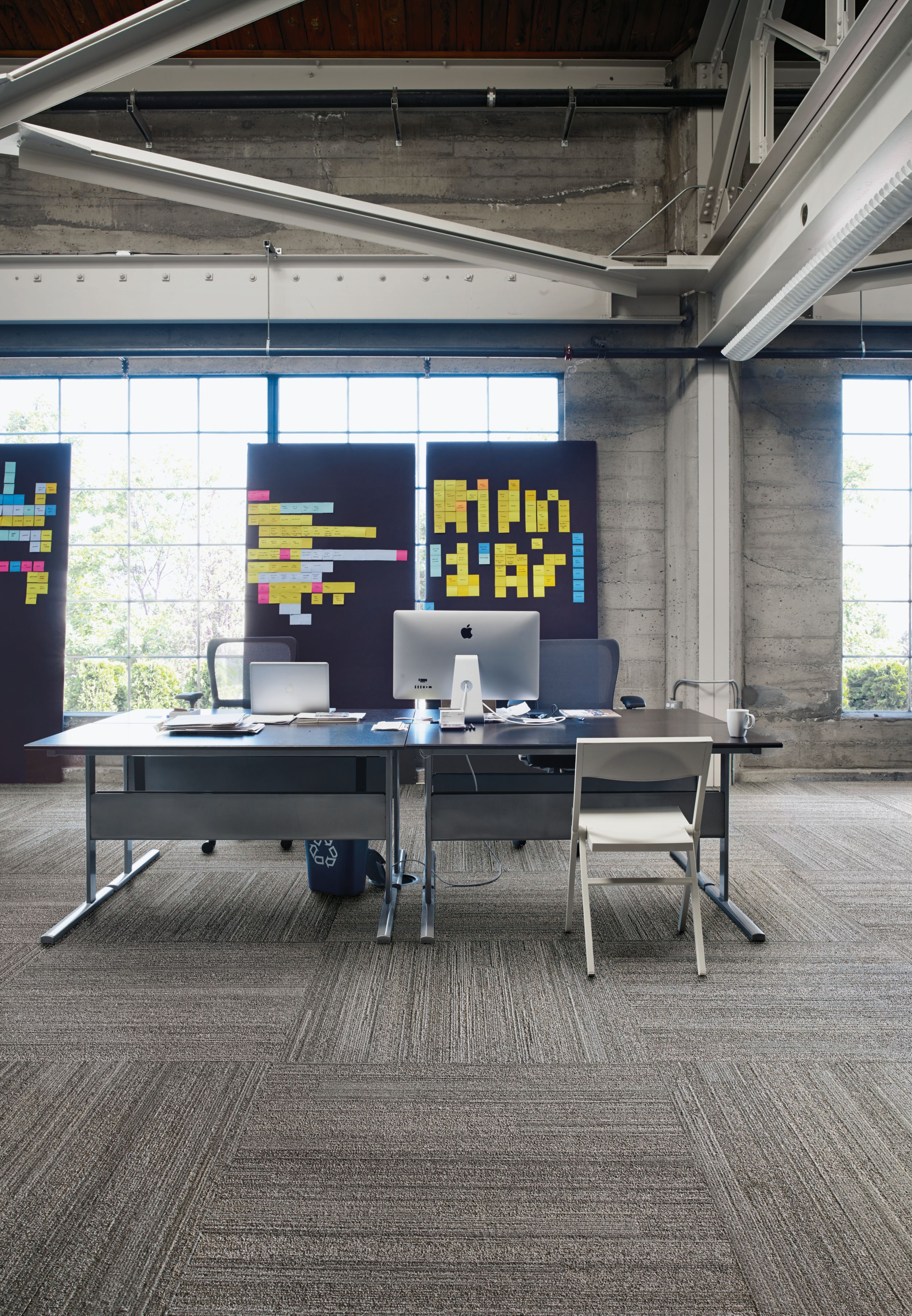 Interface NF400 plank carpet tile with a workstation image number 1